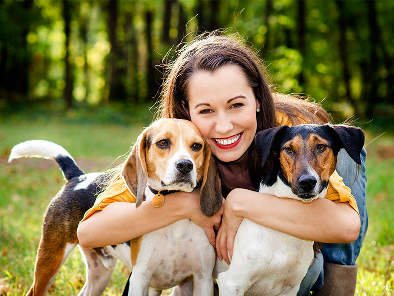 Woman with Two Dogs 3